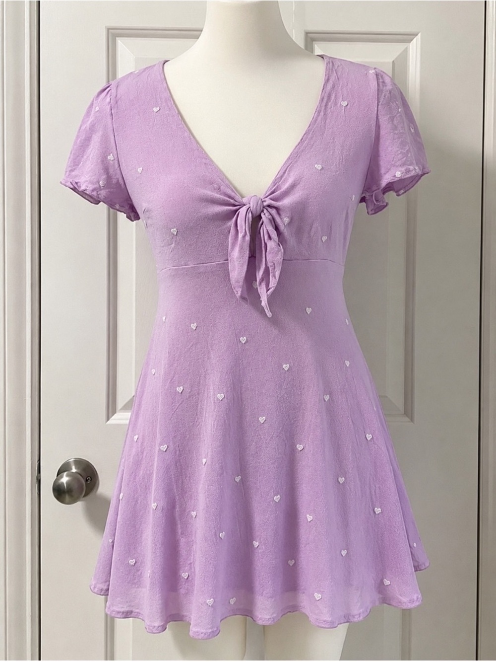 Forever 21 dress sundress Purple lavender hearts sun dress summer spring
